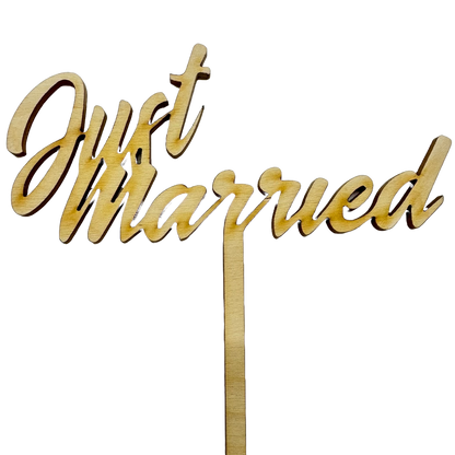 JUST MARRIED CAKE TOPPER