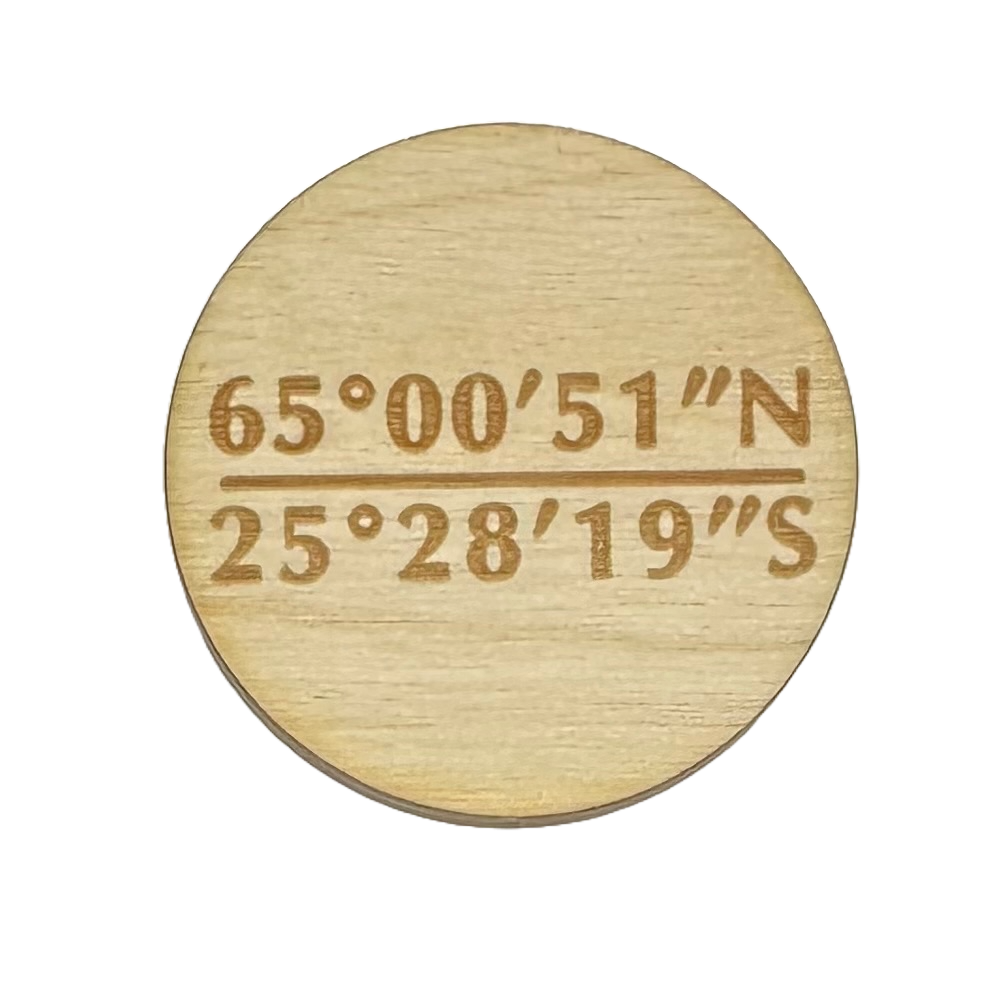 OULU COORDINATES FRIDGE MAGNET - ROUND