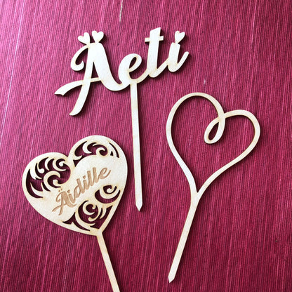 HEART CAKE TOPPER