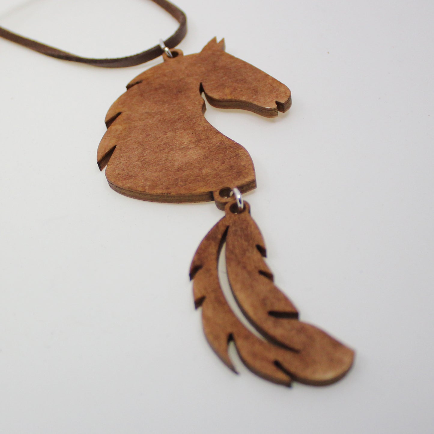 Horse and Feather pendant