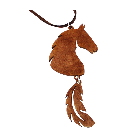 Horse and Feather pendant