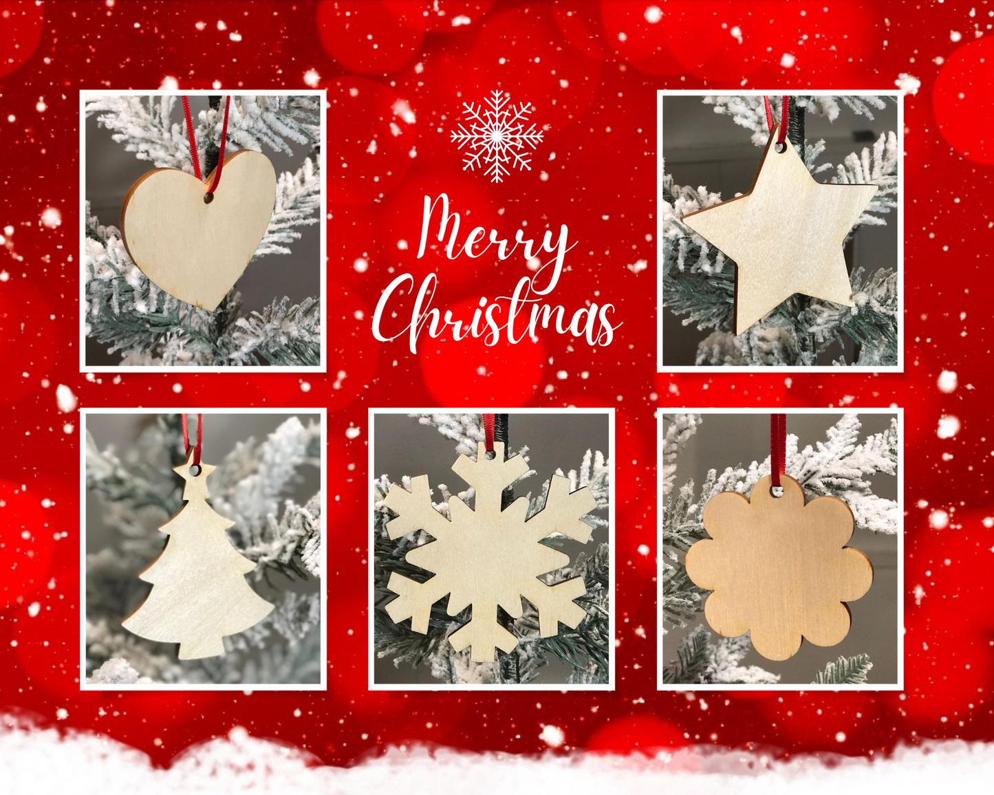 Christmas ornaments assorted - set of 5