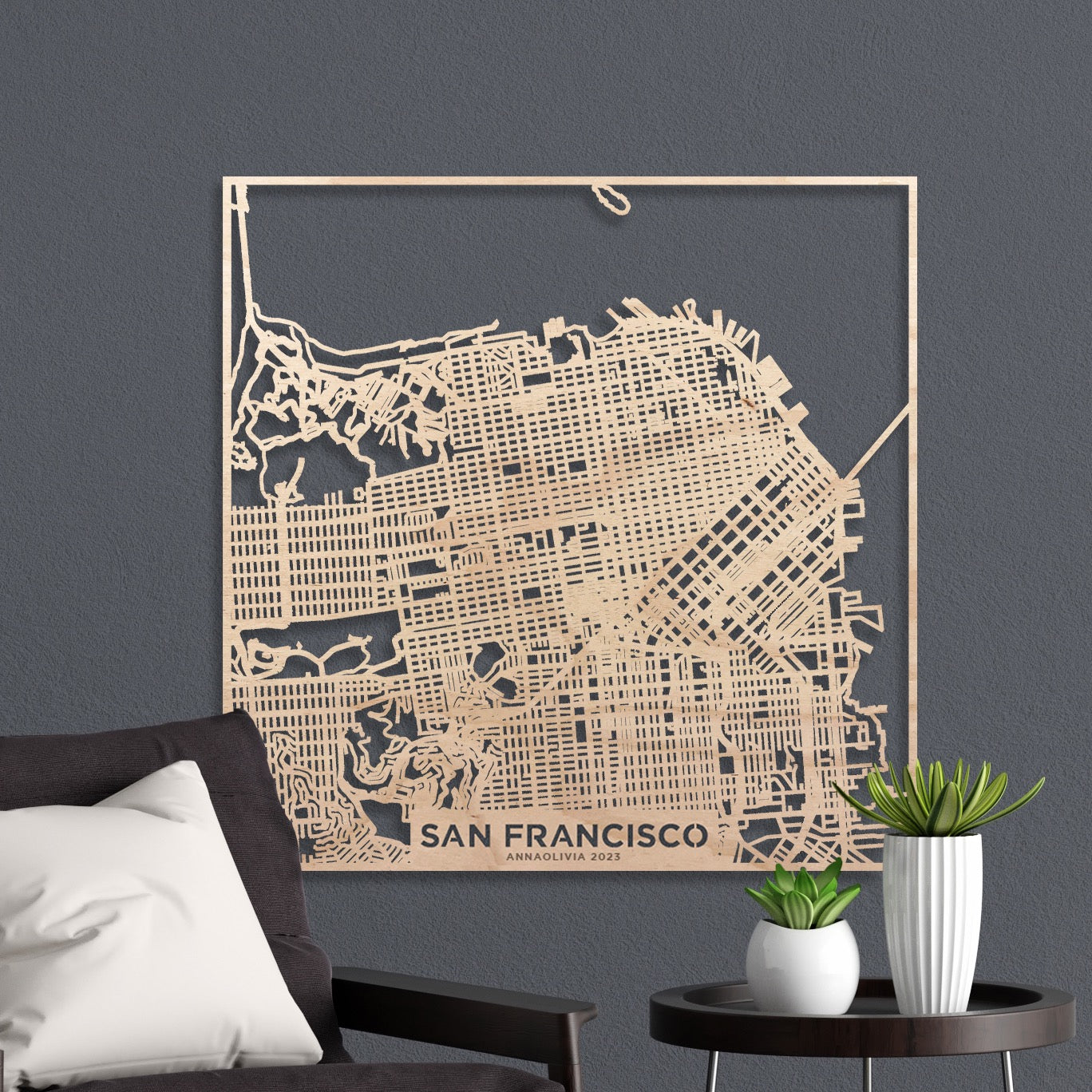SAN FRANCISCO WOODEN MAP