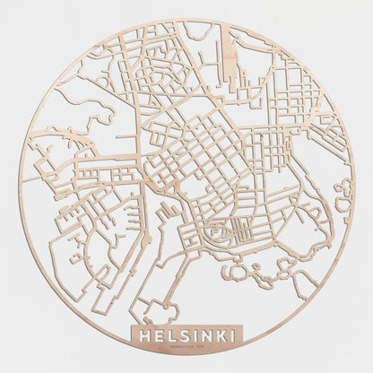 HELSINKI CITY WOODEN MAP