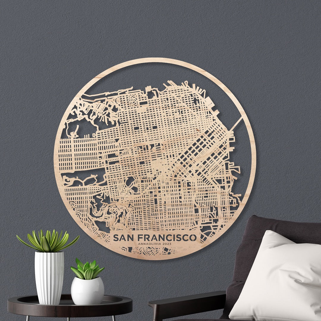 SAN FRANCISCO WOODEN MAP